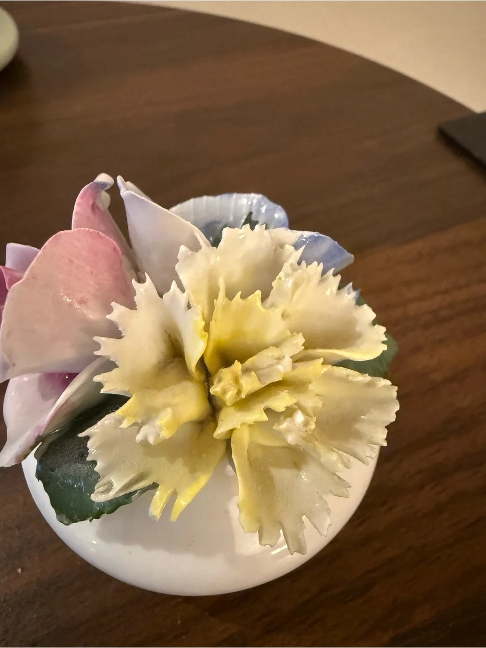 Porcelain Pastel Floral Decorative Accent - Pink, Blue, Yellow Crown Royal